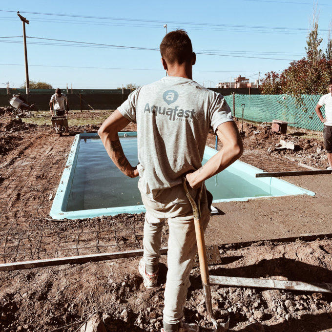 Imagen de obra instalación Aquafast Piscinas